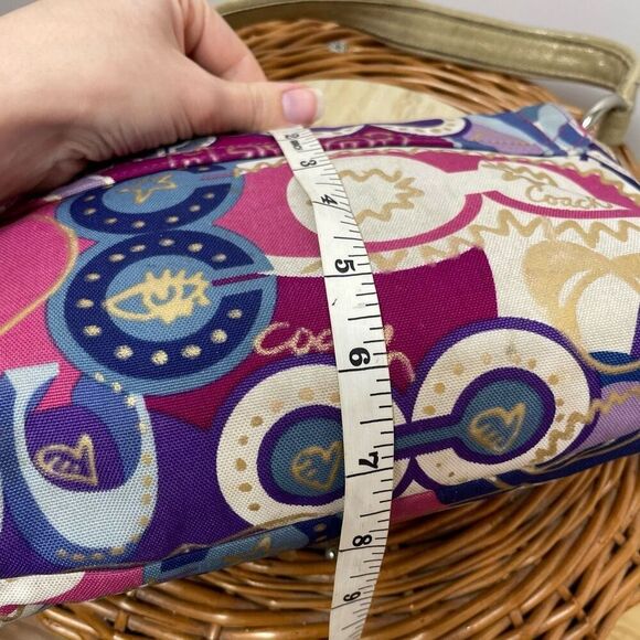 Coach Poppy C‎ Metallic Layla Graffiti Metallic Demi Satchel Shoulder Swing Bag - Picture 5 of 10